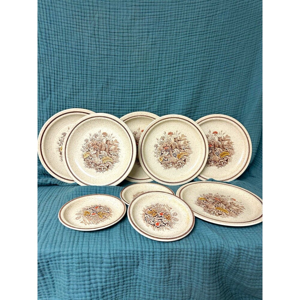 Churchill Stonecast Hedgerow Stoneware Plate & saucer Dinner Set England